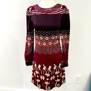 NWOT Jaspal Retro Floral Print Long Sleeve Dress XS